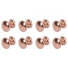 SPYMINNPOO 8Pcs 1:12 Scale Miniature Round Head Knobs, Metal Dollhouse Door Handle Knobs Furniture Knobs Accessories ( Bronze)