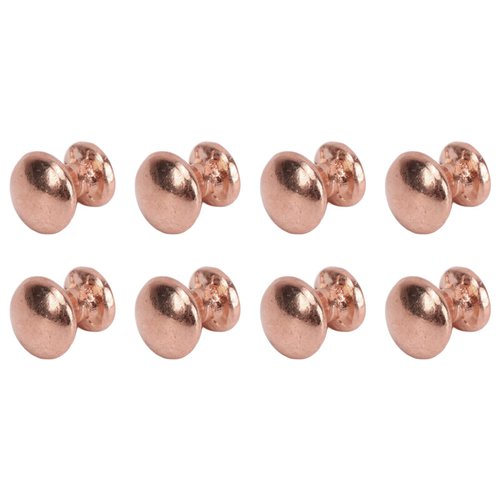 SPYMINNPOO 8Pcs 1:12 Scale Miniature Round Head Knobs, Metal Dollhouse Door Handle Knobs Furniture Knobs Accessories ( Bronze)