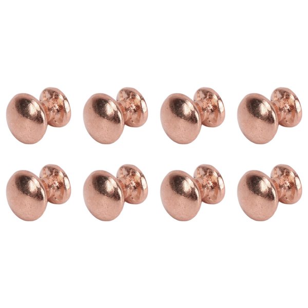 SPYMINNPOO 8Pcs 1:12 Scale Miniature Round Head Knobs, Metal Dollhouse Door Handle Knobs Furniture Knobs Accessories ( Bronze)