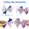 White Blue Red Hair Clips 4th of July Bows Clips Grosgrain Hair Barrettes Independence Day Headwear Girls Kids Boutique Hairpin Stars Hair Accessories Alligator Clips Supplies Party Decorations 4PCS
