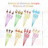 24 Christmas Party Favors for Kids, Christmas Party Decorations Supplies, Xmas Candy Bags Supplies, Christmas Goodie Gifts, Drinking Straws with 2 Cleaning Brushes