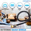 Cables Direct Online 50ft White Quad Shield RG6 Coax Cable F Pin Coaxial Tip BNC Extension Wire for Satellite Dish Cable TV Antenna