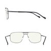 RB.Pilot Blue Light Blocking Glasses for Men Square Double Bridge Hipster Metal Frame Men Eyeglasses He Young(grayness, 0.00)