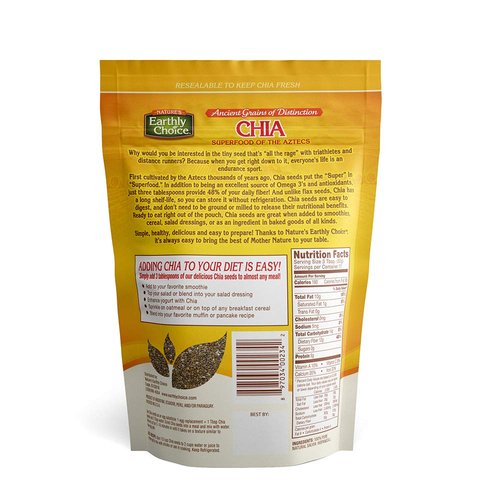 Nature's Earthly Choice Chia Seeds, Superfood Of The Aztecs, 12 Ounce (Pack of 1)
