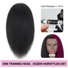 Lamcestyr Mannequin Head 14" 100% Real Hair Hairdresser Cosmetology Mannequin Manikin Training Head Hair and Free Clamp Holder (14 Inch)