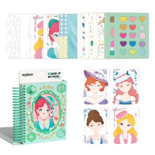 MiDeer Fashion Design Sketchbook with Watercolor Painting, Princess Dress-up Activity Book with Stencils and Stickers, Make-Up Fashion Designer Kits for Kids 5 6 7 (Lady Tea Party)