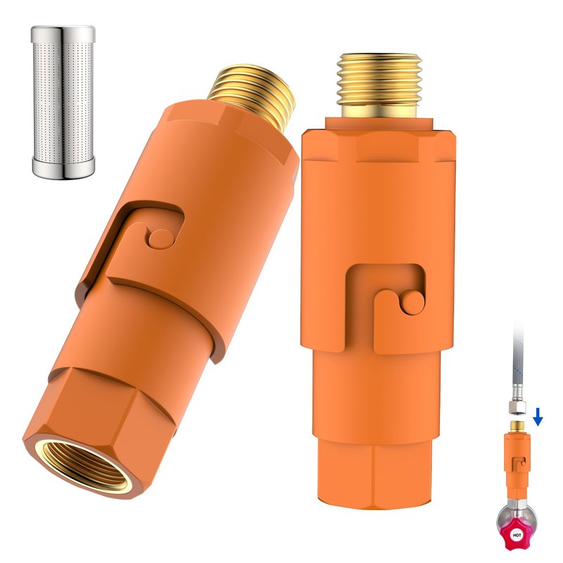 Under Sink In line Water Filter - Sediment Water Filter, Reusable Impurity Filter Attachment, 9/1...