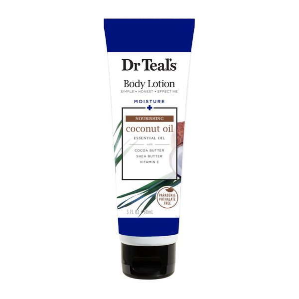 Dr Teal's Body Lotion Travel Size 3fl oz - Moisture + Nourishing Coconut Oil + Vitamin E