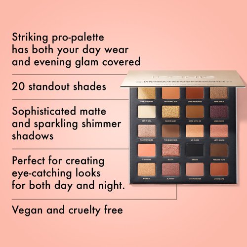 ICONIC LONDON Thriving and Shining Eyeshadow Palette | Includes 20 Shades of Shimmers, Mattes and Glitters