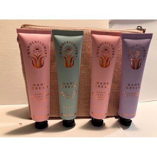 Wanderflower Hand Cream Repair 4pc Set Jasmine Basil Lavender