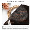 SUYYA Human Hair Ponytail Wrap Around Clip in Hair Piece Ponytail Extension Human Hair Straight Ponytail Hair Extensions with Magic Paste 70G 14 Inch #2 Darkest Brown