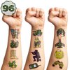 Camo Army Temporary Tattoos - Memorial Day 80PCS Military Camouflage, Veterans Day Themed Stickers for Kids Birthday Party Supplies, Decorations, Favors and Prizes - Cute Gifts for Boys and Girls