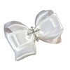 White Cross Rhinestone Hair Bow Clip, Baby or Big Girl, Baptism, Communion