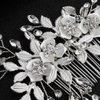 Sliver Flower Hair Comb With 2 Clear Crystal Hair Pins Hair Sticks Wedding Hair Comb Bridal Hair Accessories Hair Clips For Brides and Bridesmaids-Hapibuy