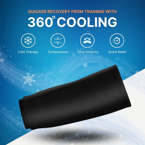 NatraCure Cold Therapy Compression Sleeve for Injuries & Pain Relief - Reusable Ice Sleeve for Arm, Forearm, Elbow, Knees - Ice Sleeve Pack Wrap for Leg, Shin, Calf, Ankle, Foot - L