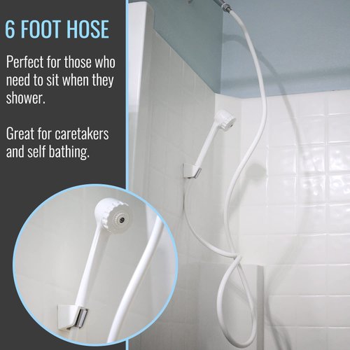 HealthSmart Modern Handheld Shower Head with 6 Foot Hose, Detachable, Unfinished