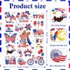 HOWAF 4th of July Temporary Tattoo, Independence Day Shine Metallic Tattoo Stickers for American July Fourth Party USA Patriotic Party Decorations, Red White Blue Foil Face Tattoos