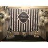 Mayen 50 Pcs 12 Inches Black Silver White Balloons Set, Black Marble Balloons, Silver Confetti Balloons, Birthday Party Decorations, New Years Eve Decorations, Silver Graduation Decorations