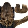 GOO GOO Clip in Hair Extensions Real Human Hair, 18inch 120g 7Pcs, 4D/14/5B Brunette Balayage, Remy Human Hair Extensions Clip ins for Women, Natural Human Hair