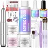 SAVILAND Acrylic Nail Kit with Nail Drill: Professional 0.5Oz Clear/White/Pink Acrylic Powder and Liquid Set with Nail Drill Acrylic Nail Brush, Nails Kit Acrylic Set for Beginners DIY & Nail Salon
