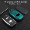 Cacacar for Subaru Key Fob Cover, Premium Soft TPU Leather Full Cover Protection Key Fob Case for Subaru Forester Outback BRZ Legacy CrossTrek Smart Key Protector,Silver