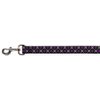 Dog Leash Argyle Black Gray Purple 6 Feet Long 1.5 Inch Wide
