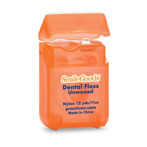 SmileGoods Unwaxed Dental Floss, 12 yards, Bulk Pack of 72