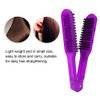 Double Sided Brush Hair Straightening Comb, Hair Straightening Comb Tool Splint V-Shape Tools Bristle, Hair Detangler Brush Hair Styling Tool For Reduce Split Ends Of Your Hair [Purple]
