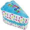 Multipet Blue Happy Birthday Cake Slice Plush Dog Toy Small