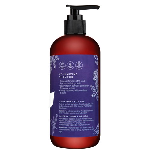 Cibu Volumizing Shampoo | Shampoo for Fine Thin Hair | Hair Thickening Shampoo for Women and Men | Anti Breakage | Moisturizing Shampoo | Nutrient Rich Sulphate Free Shampoo for Hair Growth | 11.03oz