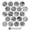 Winstonia Nail Art Stamping Plates 20 Pcs Bundle Set Manicure Stencils Easy Stamps Disc, 3rd Generation