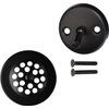 Westbrass D92-62 3-1/8" Trip Lever Bathtub and Shower Drain Kit with 2-Hole Overflow Faceplate, 1-Pack, Matte Black