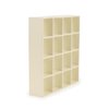 Miniature Furniture Wooden Storage Rack 16 Grid Shelves 1:12 Dollhouse Accessories Bookshelf Display Shelf Wall Rack Stand Mini House Scene Decoration (Beige)