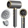Professional Ionic Hair Dryer Blow Dryer 1875W with Diffuser and Concentrator, Constant Temperature Hair Care,Fast Drying Low Noise for Home Salon Travel (Space Silver)
