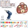 Gocikiko Magic Montessori Play Toolbox,Magic Montessori Play Toolbox Bear with Drill,2024 New 204 Pcs Creative Mosaic Puzzle Toy with Electric Drill Screw Tool Set,3D Creativity Kit Toy for Kids