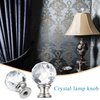 Mudder 2 Pieces Crystal Lamp Finial Lamp Cap Knob Lamp Screw Topper Clear Lamp Finial with Polished Chrome Base 1-3/4 Inches Diamond Knob for Lamp Shade Lamp Decorations (Silver Base)