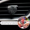 Osilly Car Bling Air Vent Clips, 2 Pcs Bling Heart Charm Air Conditioning Outlet Clip, Crystal Rhinestone Accessories, Sparkly Car Interior Decoration Cute Accessories for Women Girls (Black)