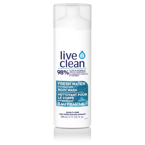 Live Clean Body Wash, Hydrating Fresh Water, 17 Oz