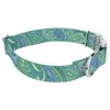 Country Brook Petz - Premium Dog Collar and Leash Set - Five Paisley Collection (Green Paisley, 1 Inch, Medium)
