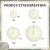 20 Pcs Cream White Hanging Paper Fan, Hanging Honeycomb Round Paper Fans for Weddings, Birthdays, Christmas, Baby Showers, Classroom, Events Ceiling Party Supplies Decorations