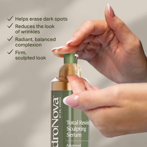 HYDRONOVA Total Rewind Sculpting Serum 1 fl oz | Line-Smoothing, Dark Spot Corrector | Vitamin C, Niacinamide, Kojic Acid, Peptides | Radiant Glow, Balanced Complexion | AM Formula