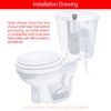 Dual Flush Toilet Kit Plastic Adjustable Top Push Button Toilet Tank Button Replacement for Most Dual Flush Toilet with 38mm Hole in the Cistern Lid