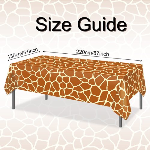 3Pack Giraffe Print Tablecloths for Party Decoration Animal Theme Party Tablecloths Jungle Party Table Cover 3D Print Table Cover, Jungle Party Supplies for Party,Birthday, Baby Showers(Giraffe)