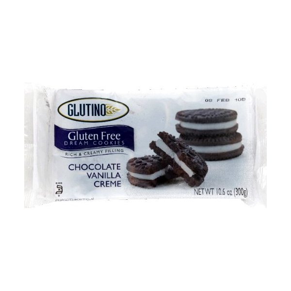 Glutino Vanilla Chocolate Cream Cookies, Gluten Free 10.6 OZ (Pack of 3)