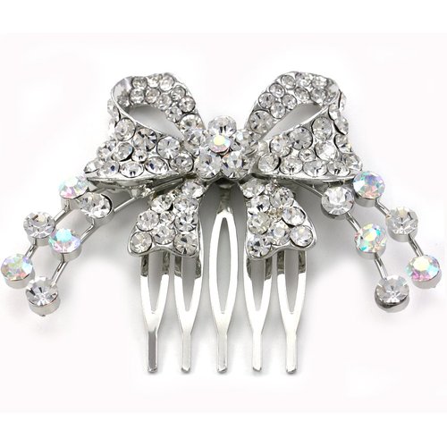 Ribbon Hair Comb Teen Women Prom Beauty Pageant Hair Accessory Fashion Jewelry