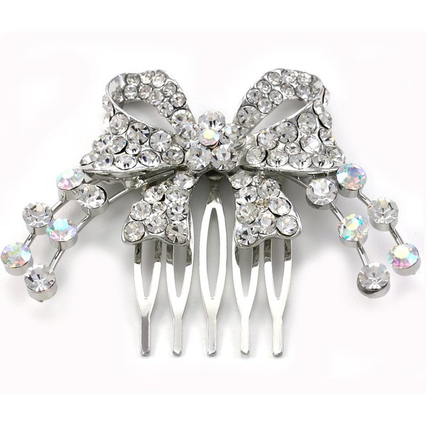 Ribbon Hair Comb Teen Women Prom Beauty Pageant Hair Accessory Fashion Jewelry