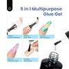 Beetles Gel Nail Kit Easy Nail Extension Set Etch X Nail Tips 504Pcs Short Almond Half Matte Nail Tips 5 in 1 Mutipurpose Glue Gel Base Uv Led Nail Lamp DIY Manicure Art