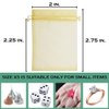 TheDisplayGuys 100-Pack XS 2 x 2 3/4" Gold Sheer Organza Gift Bags with Drawstring, Jewelry Candy Treat Wedding Party Favors Mesh Pouch