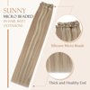 Sunny Hair Beaded Weft Hair Extensions Human Hair 50G Micro Bead Weft Hair Extensions Real Human Hair Straight Weft Hair Extensions with Micro Beads Easy Weft Ash Blonde with Bleach Blonde 20 inch