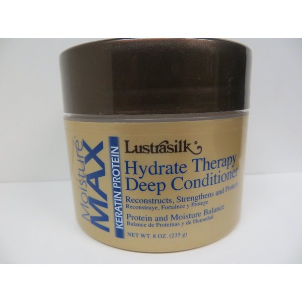 Lustrasilk Moisture Max Keratin Protein Hydrate Therapy Deep Conditioner 8oz AND Nicka K Brightening Essence Mask